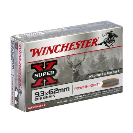 Boîte de 20 cartouches WINCHESTER SUPER X 9.3x62 286 gr / 18,5 g POWER POINT