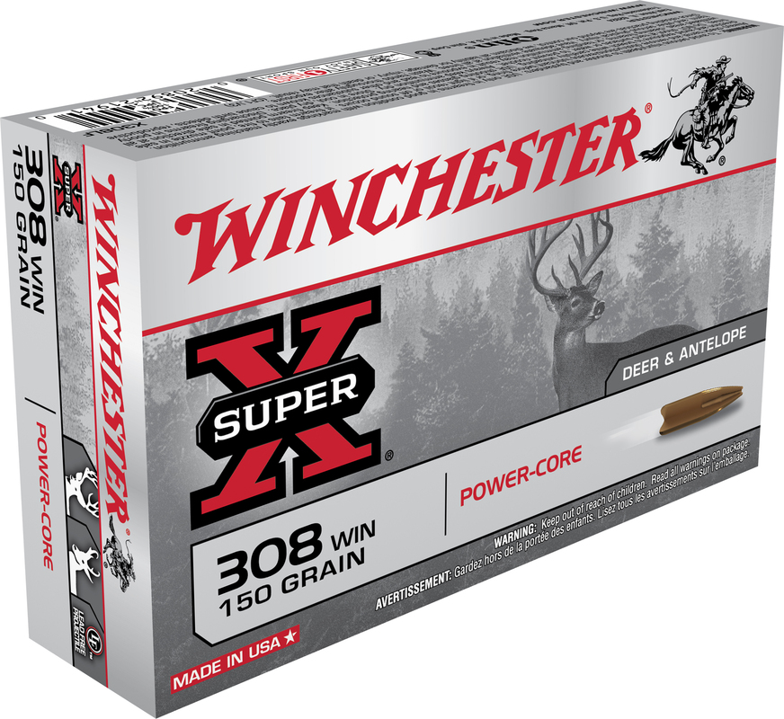 Boîte de 20 cartouches WINCHESTER 308 Win 150 grs -  9.72 g POWER-CORE