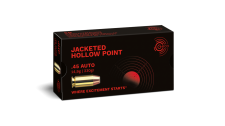 Boite de 50 cartouches GECO .45 ACP JHP 230gr / 14,9g
