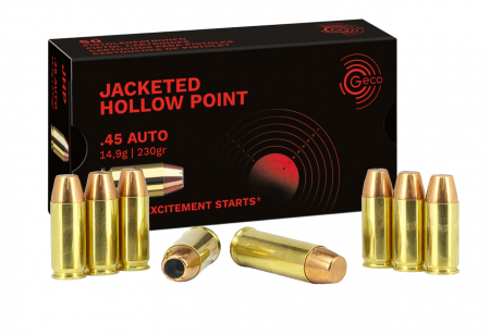 Cartouches GECO .45 ACP JHP 230 gr / 14,9 g