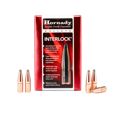 100 ogives Hornady Interlock calibre 6 mm (.243) 100 gr / 6,5 g Boat Tail Soft Point