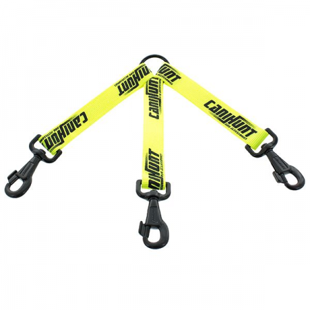 Accouple 3 chiens sangle plate jaune 25cm CANIHUNT