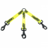 Accouple 3 chiens sangle plate jaune 25cm CANIHUNT 12860