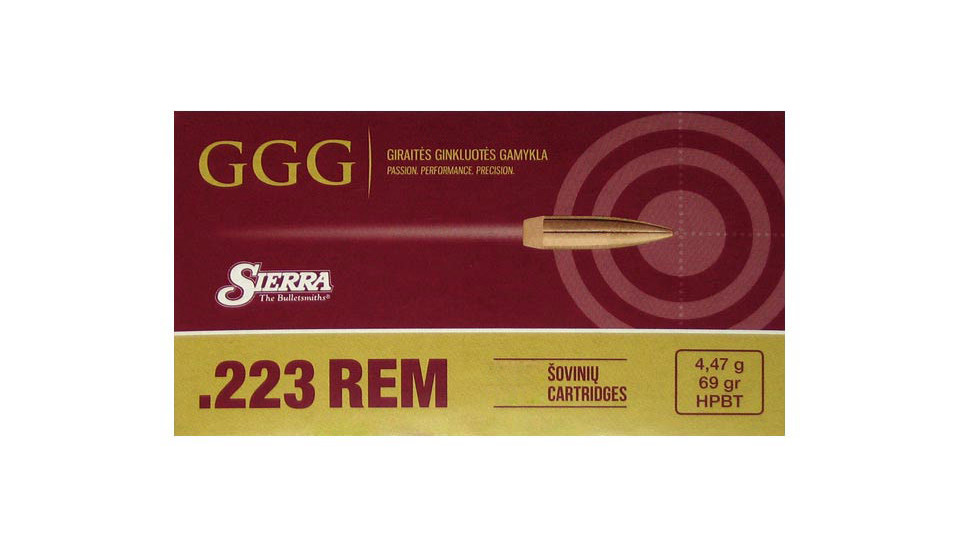 Boite de 20 cartouche GGG 223 REM SIERRA 69g HPBT