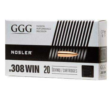 Boite de 20 cartouches GGG .308Win NOSLER HPBT 175gr / 11,34g