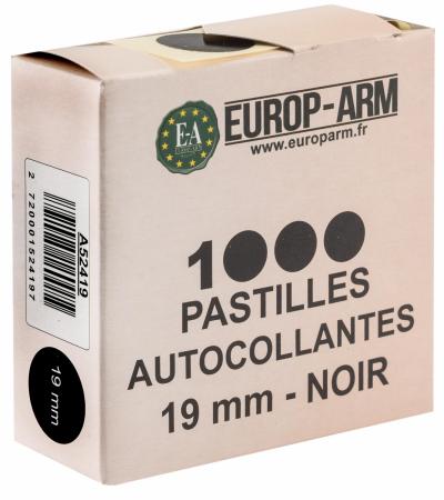 Pastilles autocollantes 19mm Noires