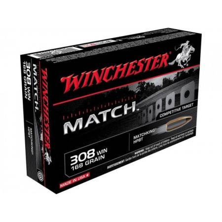 Boite de 20 cartouches WINCHESTER Match .308Win HPBT 168gr / 10,88g