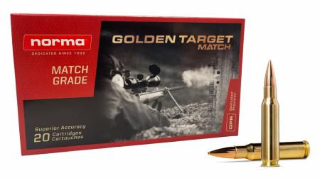 Boite de 20 cartouches NORMA Golden Target Match .308Win HPBT 168gr / 10,9g 