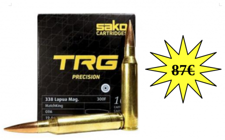 Boîte de 10 cartouches SAKO TRG Precision .338 Lapua Magnum OTM Scenar 300 gr / 19,44 g