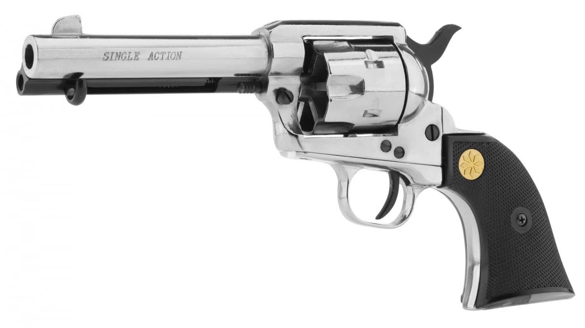 Revolver 9 mm à blanc Chiappa Colt SA73 nickelé