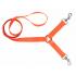 Laisse 1,30 m sangle nylon 2 chiens orange fluo - COUNTRY 16443