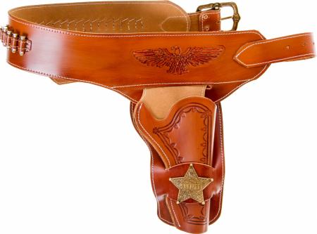 Ceinturon avec un holster sherif pour revolver Western