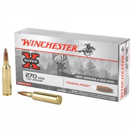 Boite de 20 cartouches WINCHESTER Power Point calibre 270 WSM 150 gr / 9,7 g