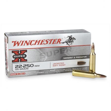 Boite de 20 cartouches  WINCHESTER Super-X 22-250Rem JSP 55gr / 3,56g