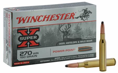 Boite de 20 cartouches calibre 270  WINCHESTER Power Point 150 gr / 9,7 g