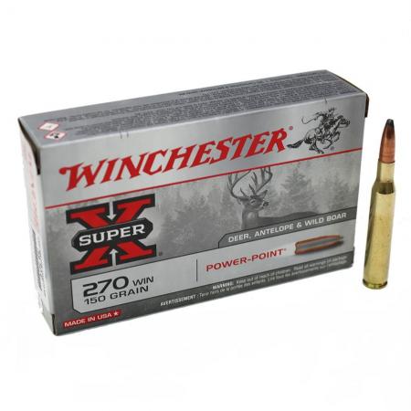 Boite de 20 cartouches calibre 270  WINCHESTER Power Point 150 gr / 9,7 g