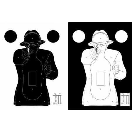 100 cibles silhouette Police 51 x 71 cm / Noire sur fond blanc