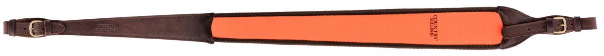 Bretelle carabine en cuir orange - Country Sellerie
