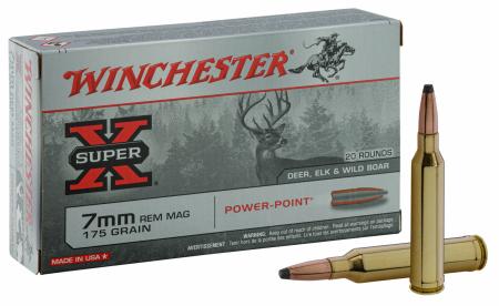 20 cartouches Winchester Power Point 7mm Rem Mag 175 gr / 11.3 g