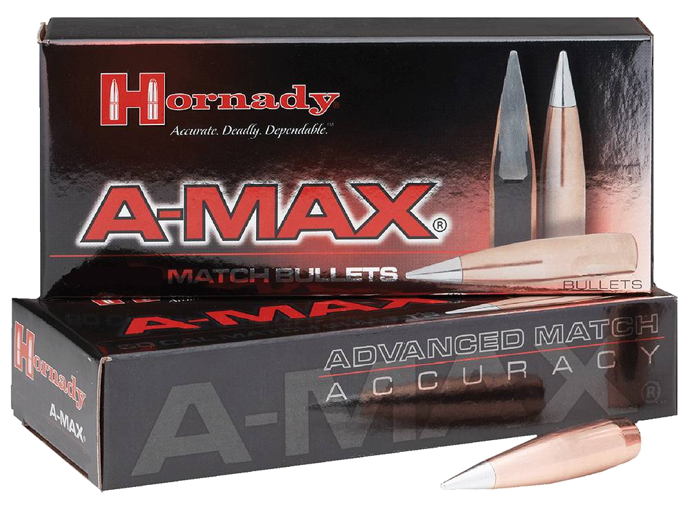 100 ogives Hornady A-Max calibre 22 (.224) 52 gr / 3,36 g