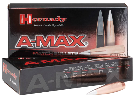 100 ogives Hornady A-Max calibre 22 (.224) 52 gr / 3,36 g