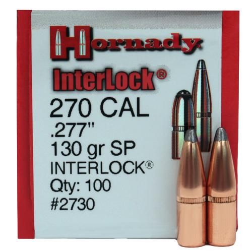 100 ogives Hornady calibre 270 Winchester (.277) 130 gr / 8,42 g Soft Point