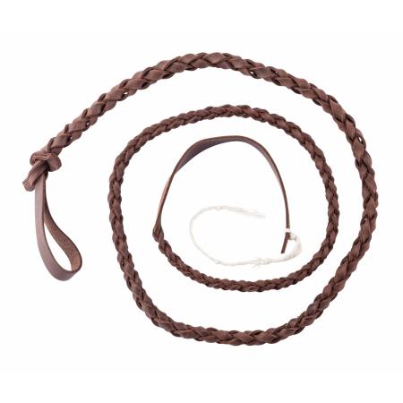 Fouet De Cowboy Ancien En Cuir Tressé - Bullwhip - Occasion