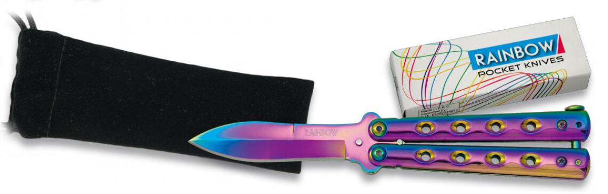 Petit couteau papillon rainbow