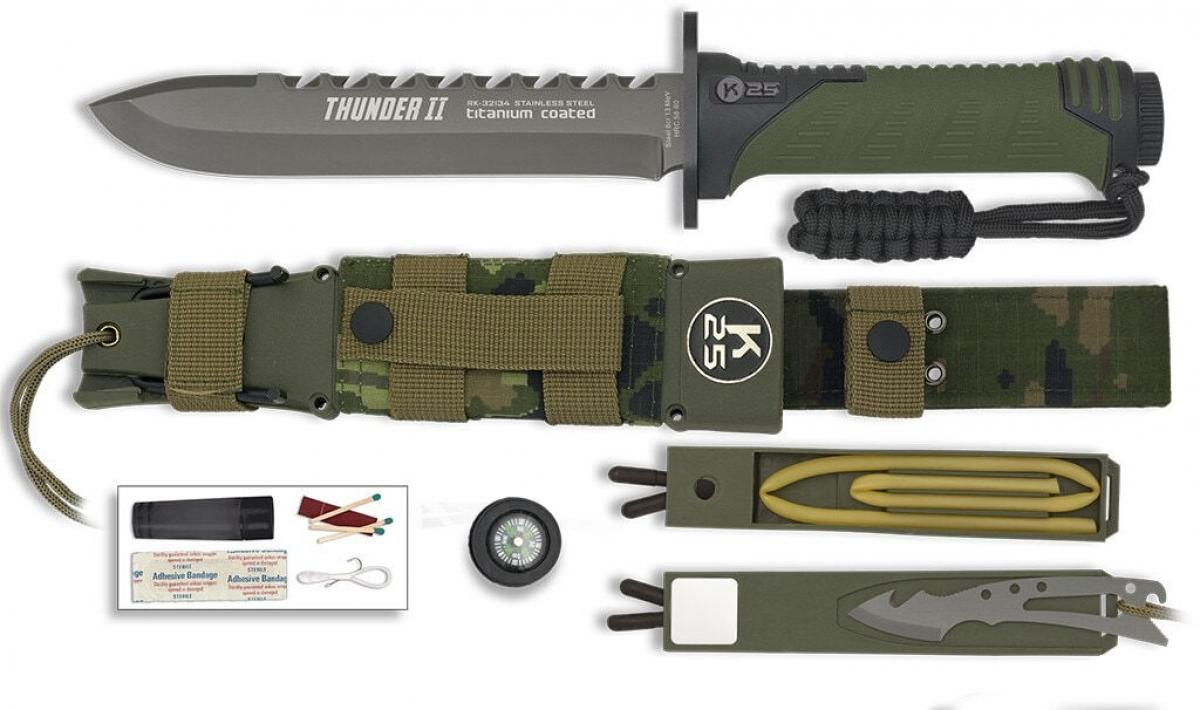 Couteau K25 Thunder II camo vert