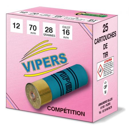 Boite de 25 cartouches CHOK VIPERS cal 12/70 28 g