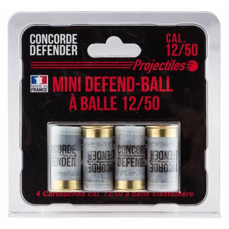 Cartouches Mini Defend-Ball cal. 12/50 à balle Elastomère Bior - Blister de 4 