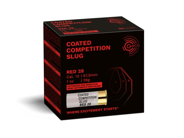 Pack de 100 cartouches GECO Coated Competion Slug Red Cal. 12/67.5 - 28 g.