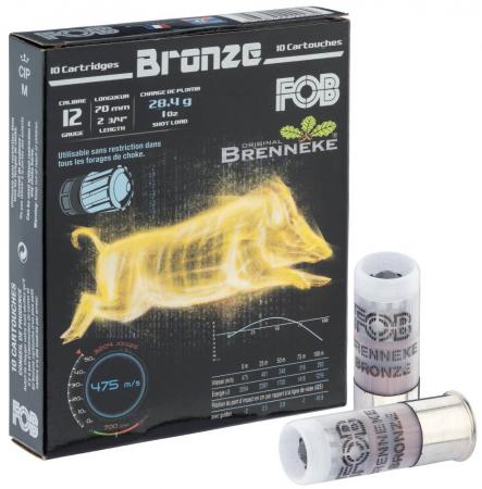 Boite de 10 balles FOB BRENNEKE BRONZE Cal. 12/70 28gr