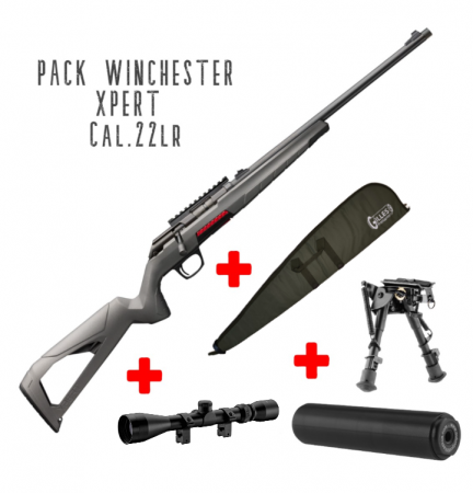 PACK Carabine WINCHESTER Xpert Cal. 22lr + bipied + silencieux + housse + lunette