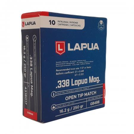 Boite de 10 cartouches LAPUA .338Lapua Mag OTM Scenar 250gr / 16,2g