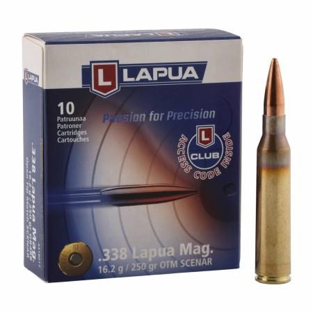 Cartouches Lapua .338 Lapua Magnum OTM Scenar 250 gr / 16,2 g