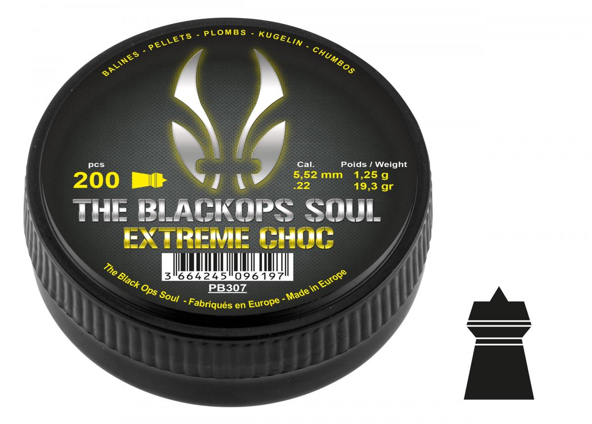 Plombs The Black Ops Soul EXTREM CHOC Cal. 5,5 mm