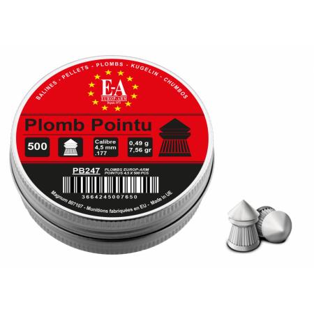 Plombs Europ-Arm à tête pointue cal. 4,5 mm