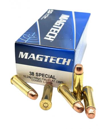 Cartouches MAGTECH .38 Special FMJ Flat Nose 158 gr / 10,24 g