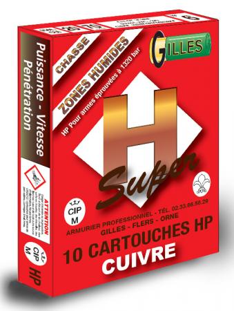 Boite de 10 cartouches GILLES H SUPER CUIVRE Cal. 20/70 