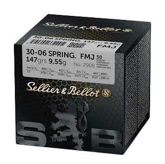 Boite de 50 cartouches SELLIER&BELLOT 30-06 FMJ 147gr / 9.55g