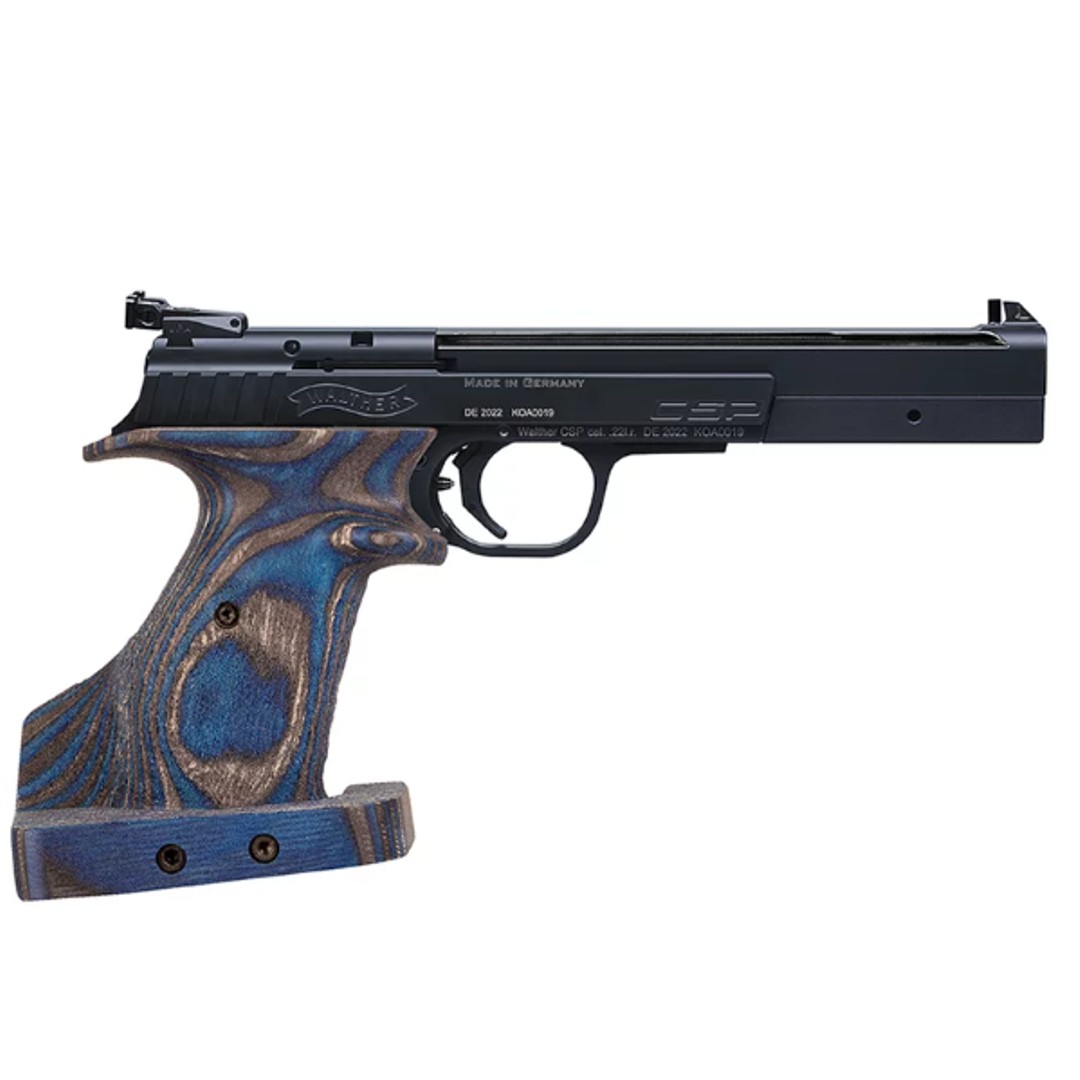 Pistolet semi automatique WALTHER CSP EXPERT BLUE ANGEL Cal. 22Lr - Poignée Anatomique