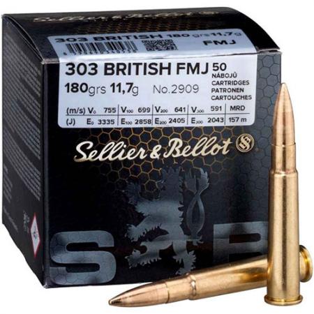 Cartouches Sellier & Bellot .303 British FMJ 180 gr / 11,66 g - x50