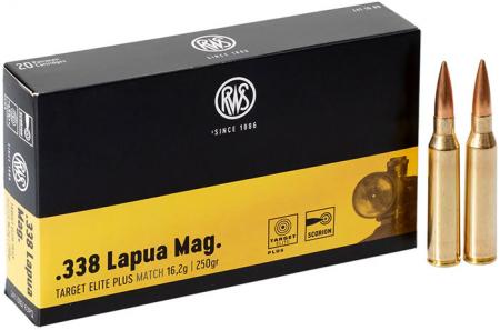 Boite de 20 cartouches RWS Target Elite Plus .338Lapua Mag HPBT 250gr / 16,2g