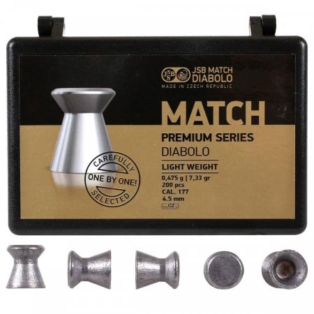 BOITE 200 PLOMBS JSB DIABOLO MATCH PREMIUM LIGHT DIAM.4.49