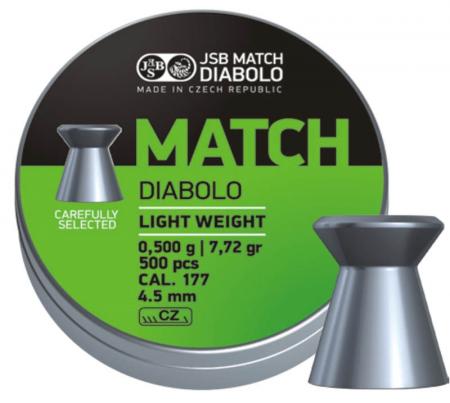 BOITE 500 PLOMBS JSB DIABOLO GREEN MATCH LIGHT CAL. 4.5 / 4.49