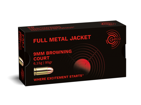 Boite de 50 cartouches GECO 9mm court (.380 Auto) FMJ 95gr / 6,15g