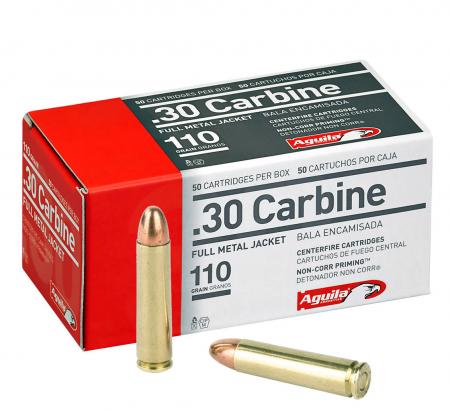 Cartouches Aguila .30 Carbine FMJ 110 gr / 7,1 g