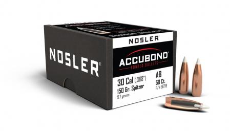 50 ogives Nosler Accubond calibre 30 (.308) 150 gr / 9,7 g