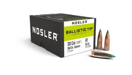 50 ogives Nosler Ballistic Tip calibre 30 (.308) 150 gr / 9,7 g